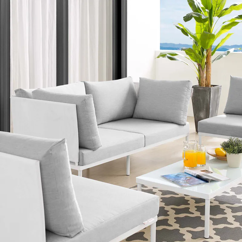 Harmony 4-Piece Sunbrella Outdoor Patio Aluminum Seating Set