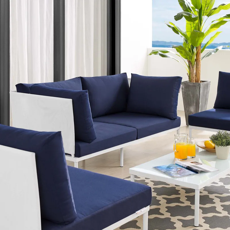Harmony 4-Piece Sunbrella Outdoor Patio Aluminum Seating Set