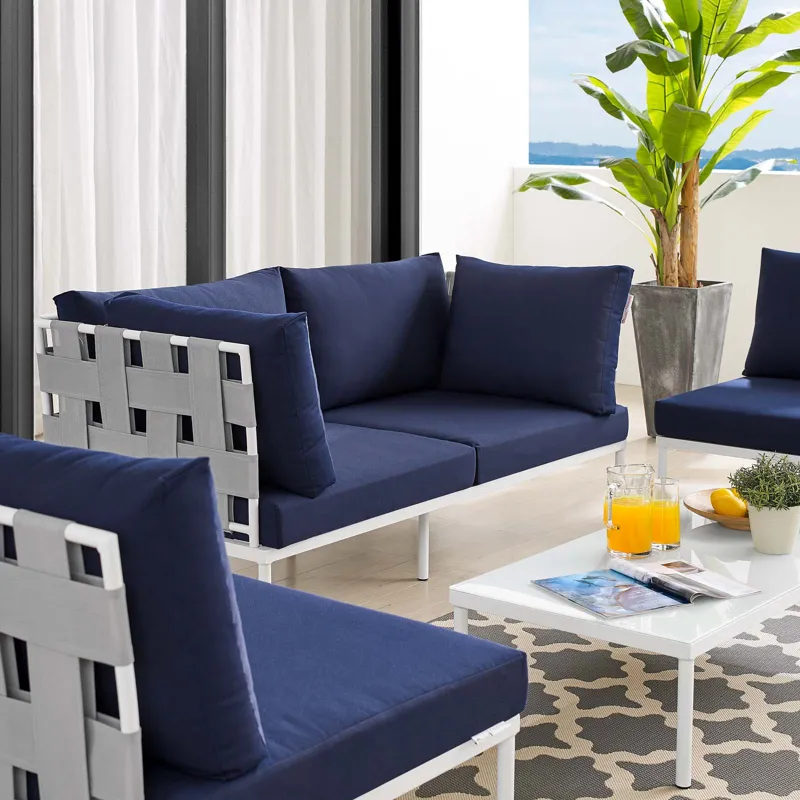 Harmony 4-Piece Sunbrella Outdoor Patio Aluminum Seating Set