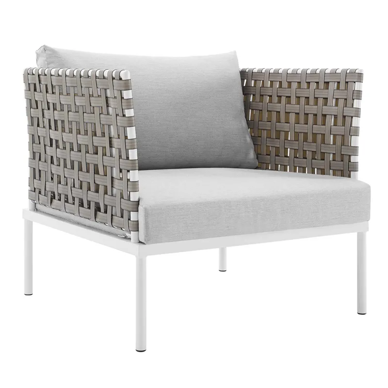 Harmony 5-Piece Sunbrella Basket Weave Outdoor Patio Aluminum Seating Set