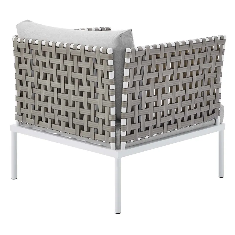 Harmony 5-Piece Sunbrella Basket Weave Outdoor Patio Aluminum Seating Set