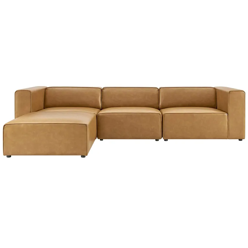 Mingle Vegan Leather Sofa and Ottoman Set