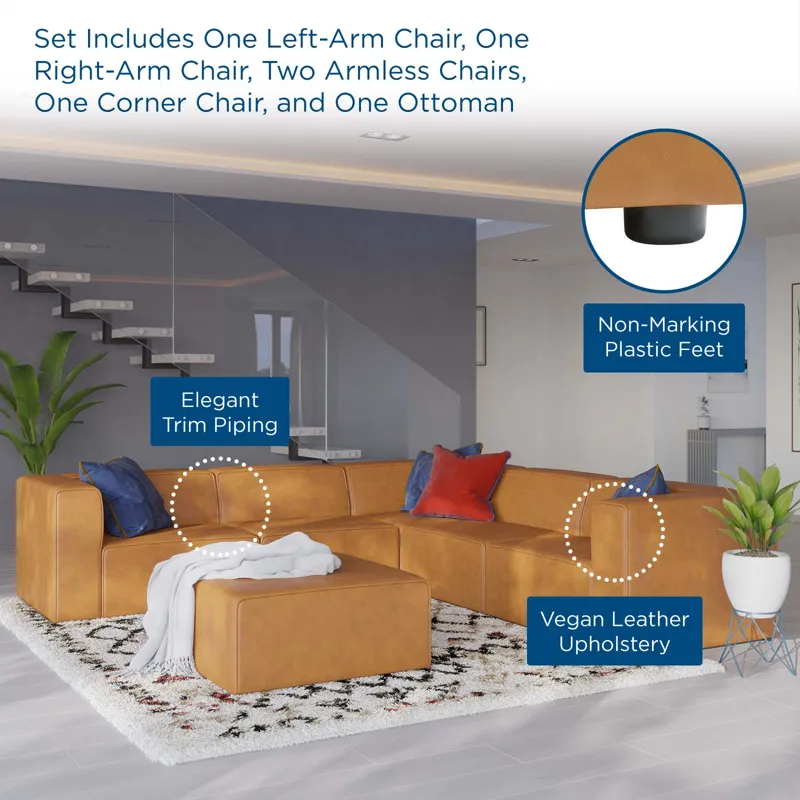Mingle Vegan Leather 7-Piece Furniture Set