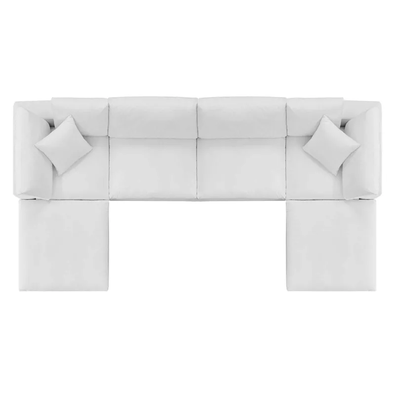 Commix Down Filled Overstuffed Performance Velvet 6-Piece Sectional Sofa