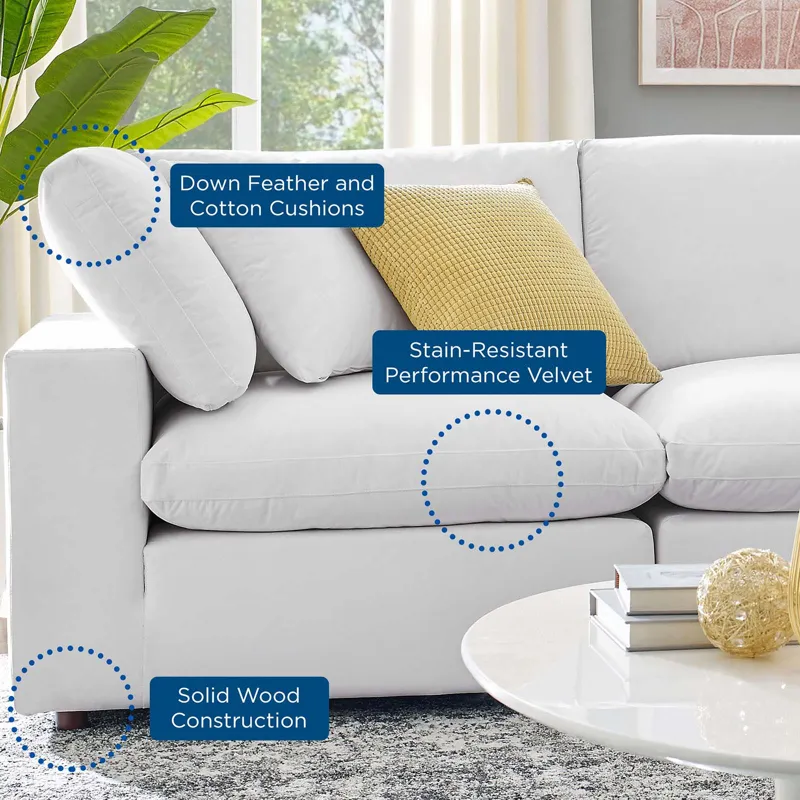 Commix Down Filled Overstuffed Performance Velvet 7-Piece Sectional Sofa