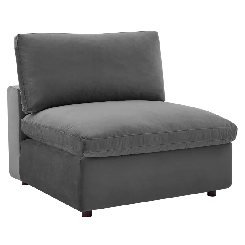 Commix Down Filled Overstuffed Performance Velvet 8-Piece Sectional Sofa