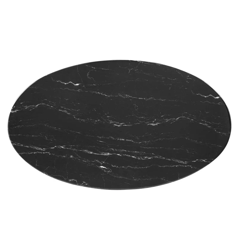 Lippa 48" Oval Artificial Marble Coffee Table