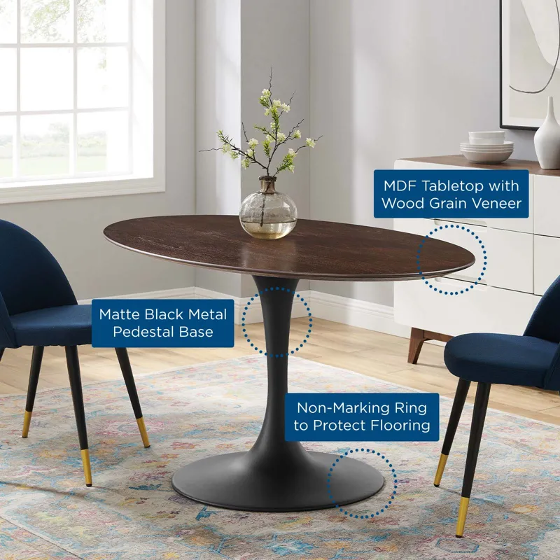 Lippa 60" Wood Oval Dining Table