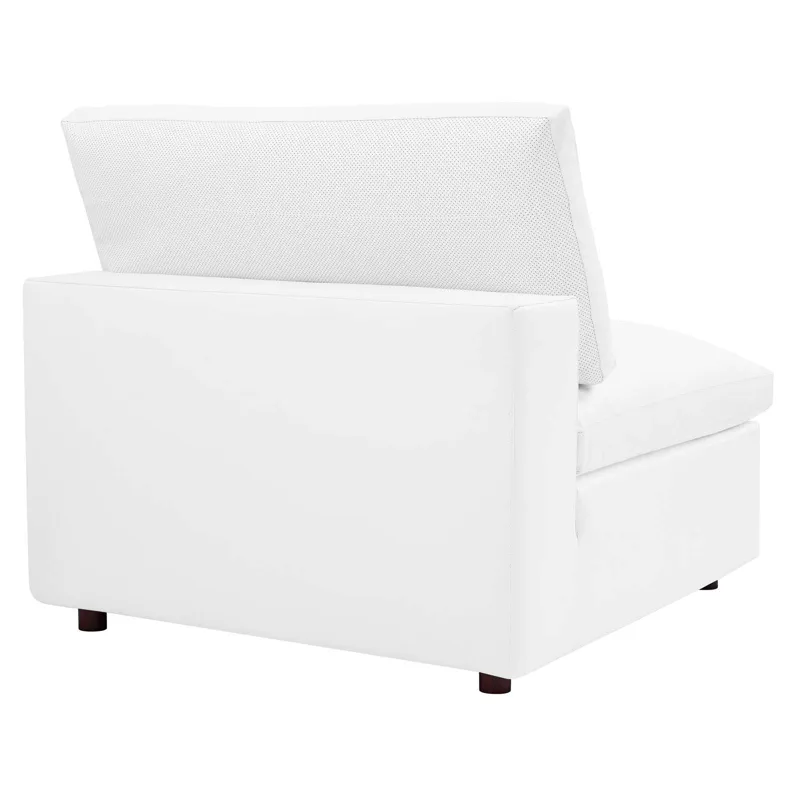 Commix Down Filled Overstuffed Vegan Leather 4-Seater Sofa