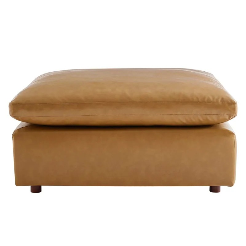 Commix Down Filled Overstuffed Vegan Leather 5-Piece Sectional Sofa