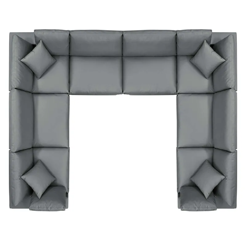 Commix Down Filled Overstuffed Vegan Leather 8-Piece Sectional Sofa