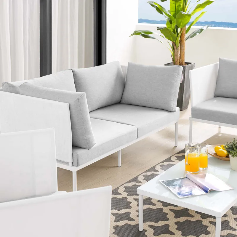 Harmony 5-Piece Sunbrella Outdoor Patio Aluminum Furniture Set