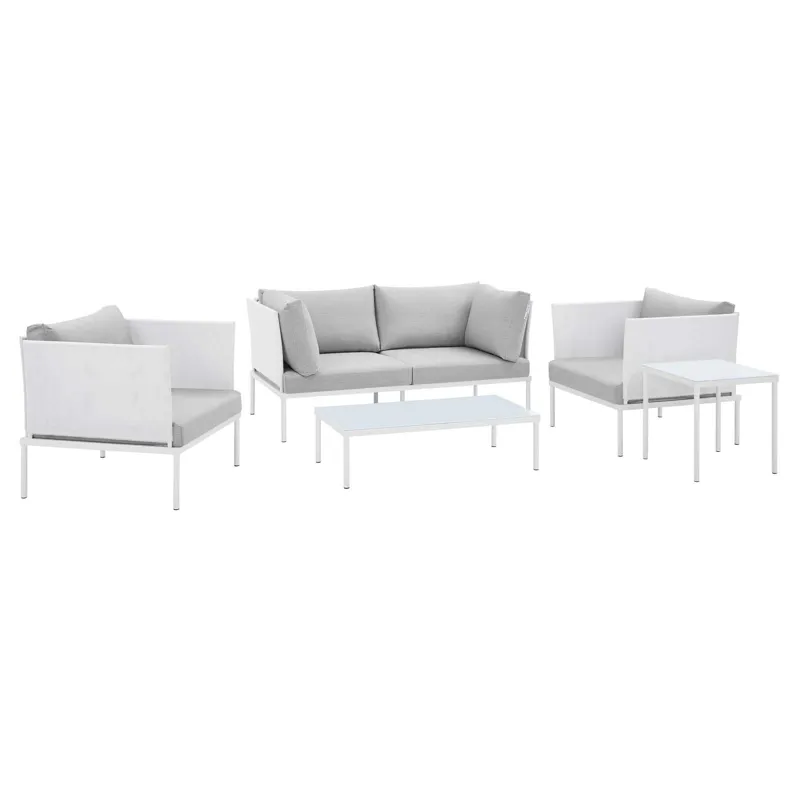 Harmony 5-Piece Sunbrella Outdoor Patio Aluminum Furniture Set
