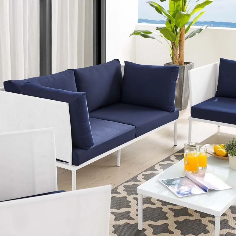Harmony 5-Piece Sunbrella Outdoor Patio Aluminum Furniture Set
