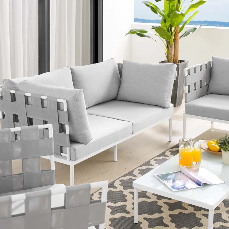 Harmony 5-Piece Sunbrella Outdoor Patio Aluminum Furniture Set