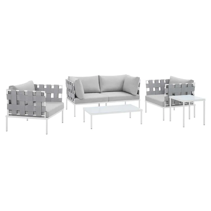 Harmony 5-Piece Sunbrella Outdoor Patio Aluminum Furniture Set