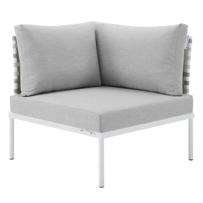 Harmony 6-Piece Sunbrella Basket Weave Outdoor Patio Aluminum Sectional Sofa Set