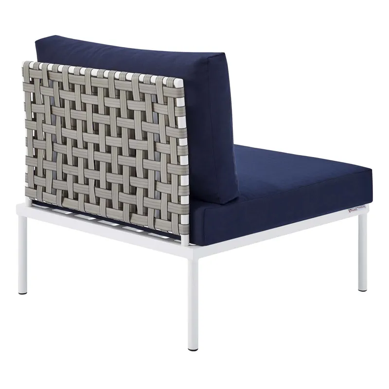Harmony 6-Piece Sunbrella Basket Weave Outdoor Patio Aluminum Seating Set