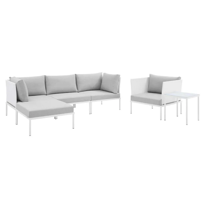 Harmony 6-Piece Sunbrella Outdoor Patio Aluminum Seating Set