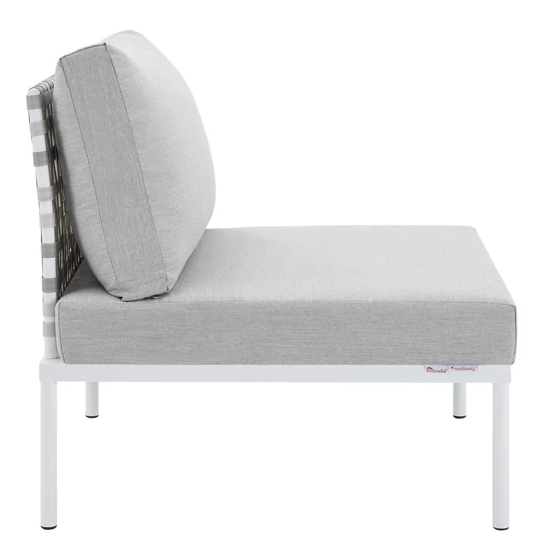 Harmony 7-Piece Sunbrella Basket Weave Outdoor Patio Aluminum Sectional Sofa Set