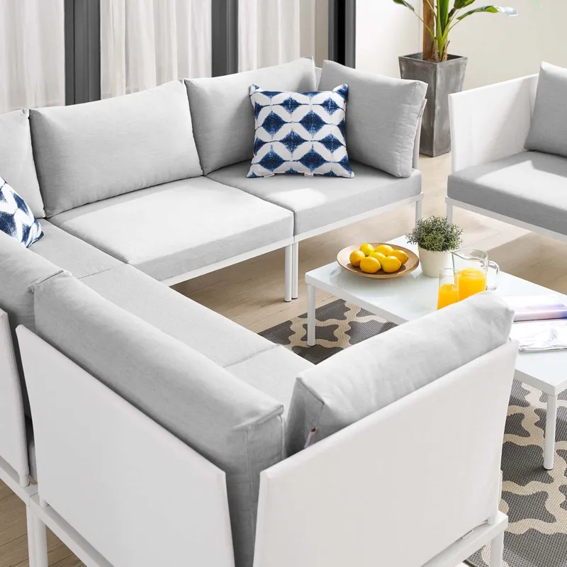 Harmony 7-Piece Sunbrella Outdoor Patio Aluminum Sectional Sofa Set