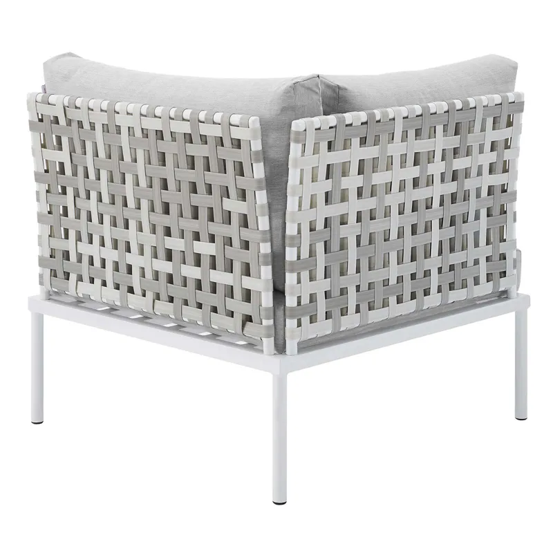 Harmony 8-Piece Sunbrella Basket Weave Outdoor Patio Aluminum Sectional Sofa Set