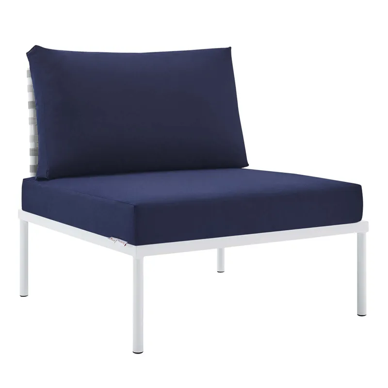 Harmony 8-Piece Sunbrella Basket Weave Outdoor Patio Aluminum Sectional Sofa Set