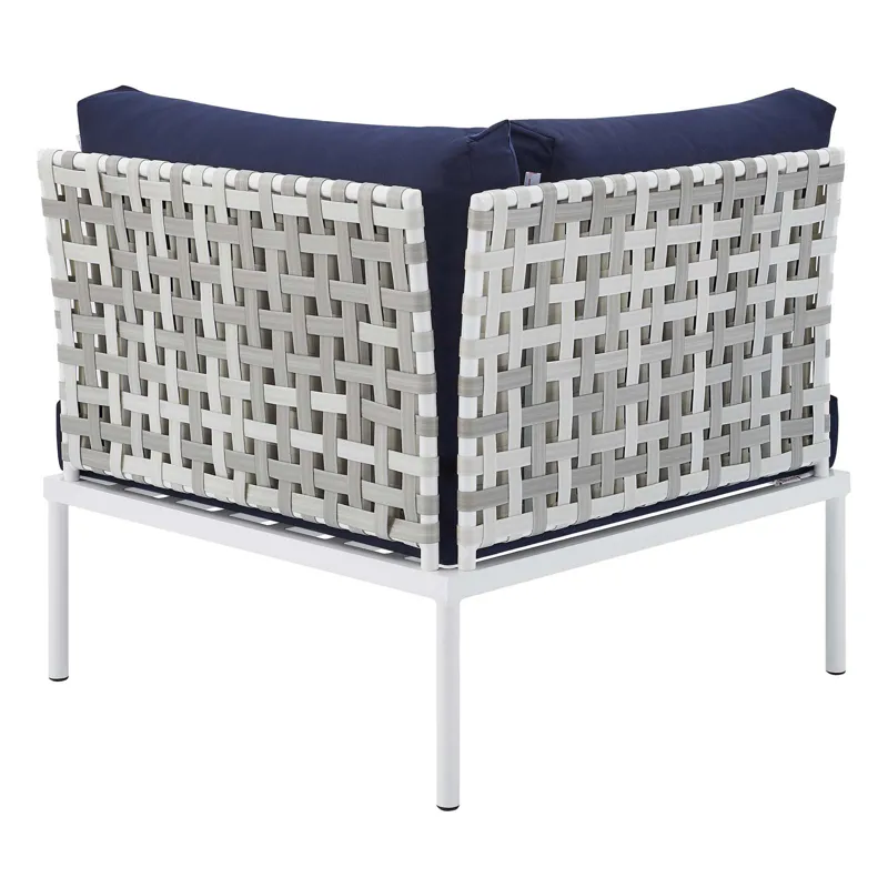 Harmony 8-Piece Sunbrella Basket Weave Outdoor Patio Aluminum Sectional Sofa Set
