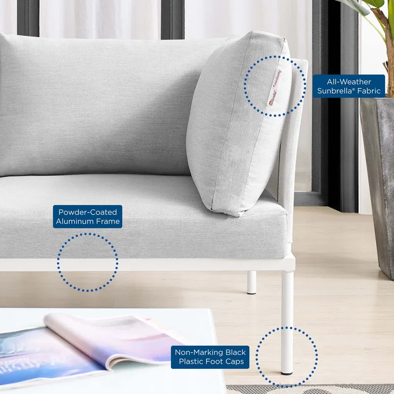 Harmony 8-Piece Sunbrella Outdoor Patio Aluminum Sectional Sofa Set