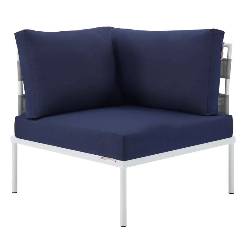 Harmony 8-Piece Sunbrella Outdoor Patio All Mesh Sectional Sofa Set