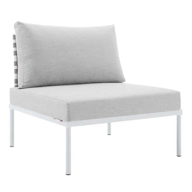 Harmony 8-Piece Sunbrella Basket Weave Outdoor Patio Aluminum Sectional Sofa Set