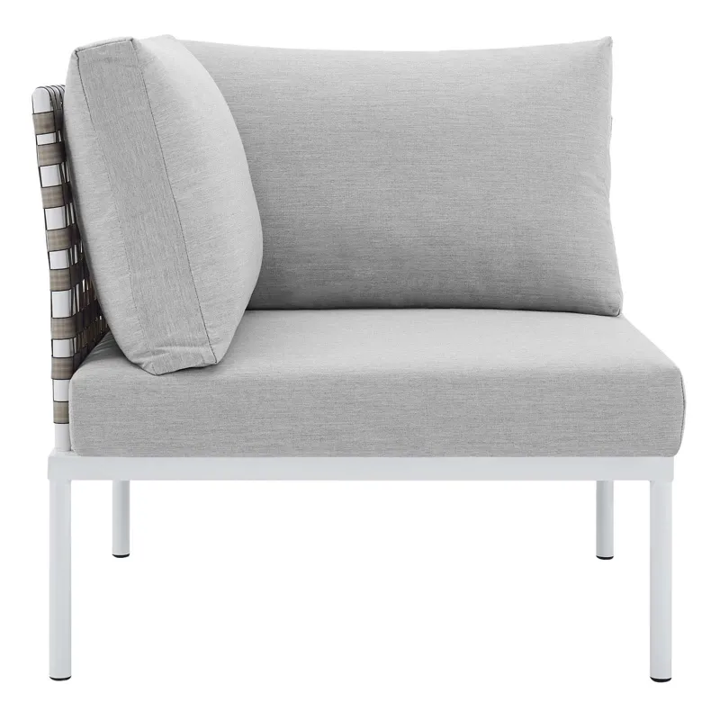 Harmony 8-Piece Sunbrella Basket Weave Outdoor Patio Aluminum Sectional Sofa Set