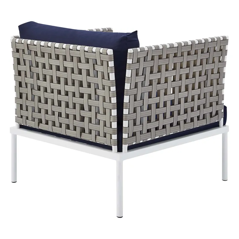 Harmony 8-Piece Sunbrella Basket Weave Outdoor Patio Aluminum Seating Set
