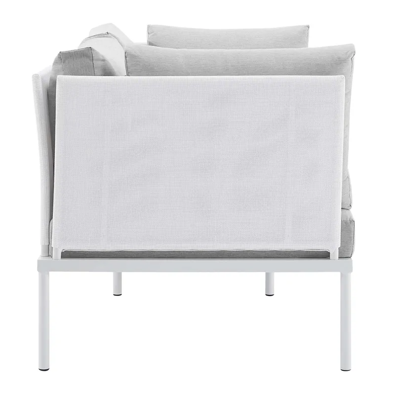 Harmony 8-Piece Sunbrella Outdoor Patio Aluminum Seating Set