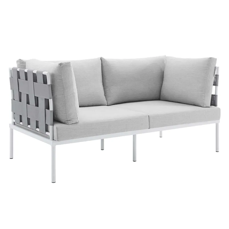 Harmony 8-Piece Sunbrella Outdoor Patio Aluminum Seating Set
