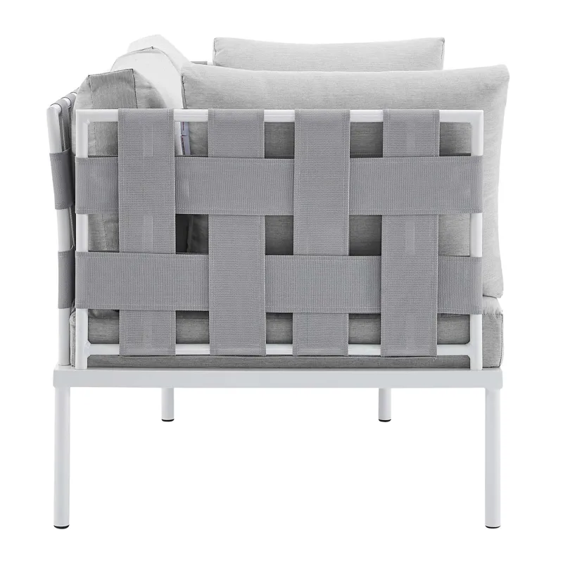 Harmony 8-Piece Sunbrella Outdoor Patio Aluminum Seating Set