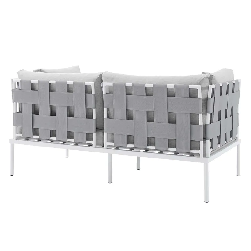 Harmony 8-Piece Sunbrella Outdoor Patio Aluminum Seating Set
