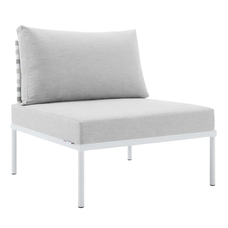 Harmony 10-Piece Sunbrella Basket Weave Outdoor Patio Aluminum Sectional Sofa Set