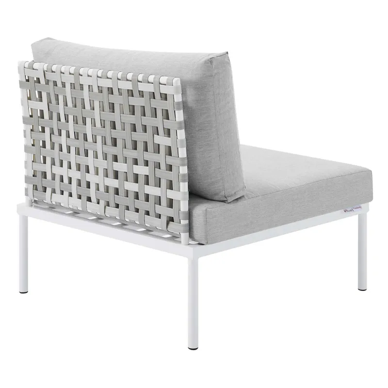 Harmony 10-Piece Sunbrella Basket Weave Outdoor Patio Aluminum Sectional Sofa Set