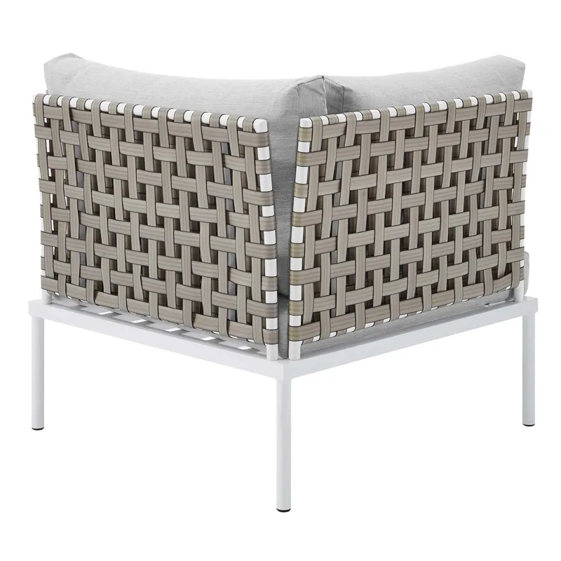 Harmony 10-Piece Sunbrella Basket Weave Outdoor Patio Aluminum Sectional Sofa Set