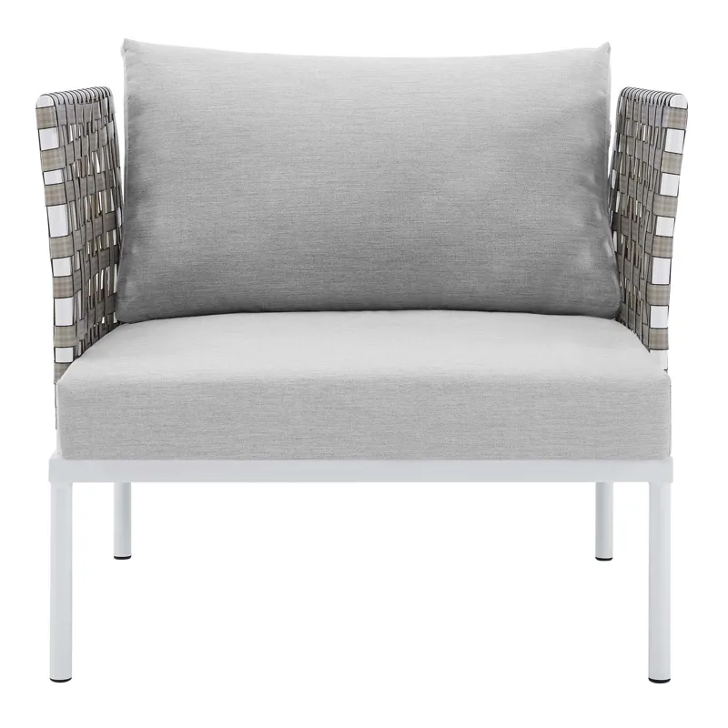 Harmony Sunbrella Basket Weave Outdoor Patio Aluminum Armchair