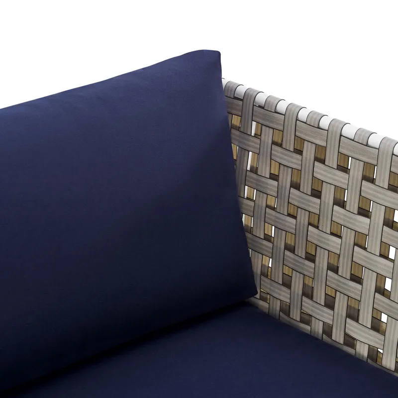 Harmony Sunbrella Basket Weave Outdoor Patio Aluminum Armchair