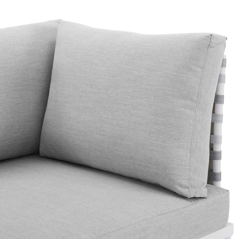 Harmony Sunbrella Basket Weave Outdoor Patio Aluminum Sofa