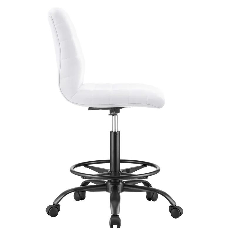 Ripple Armless Vegan Leather Drafting Chair