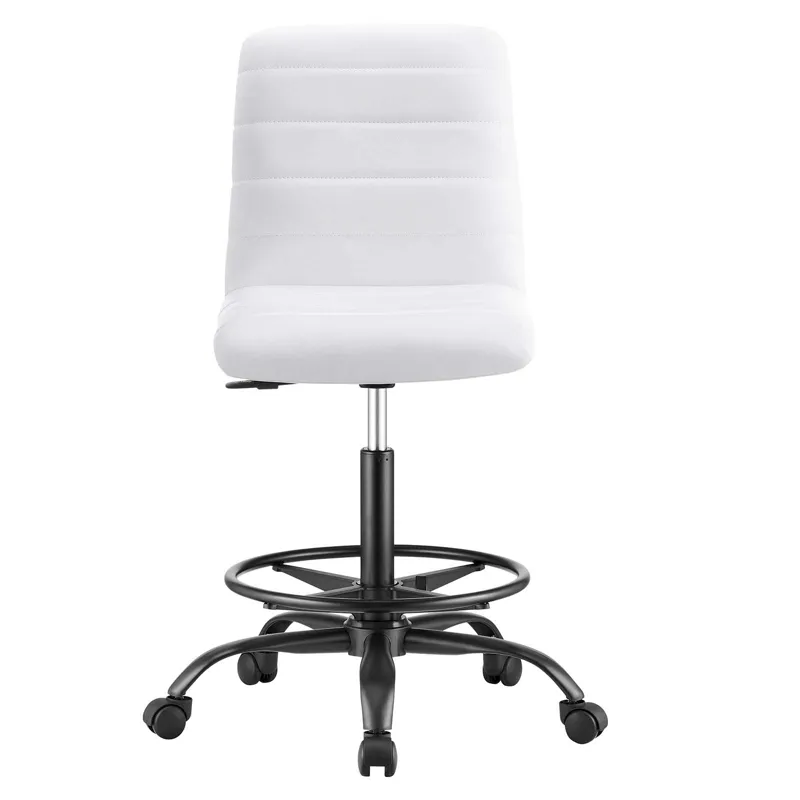 Ripple Armless Vegan Leather Drafting Chair