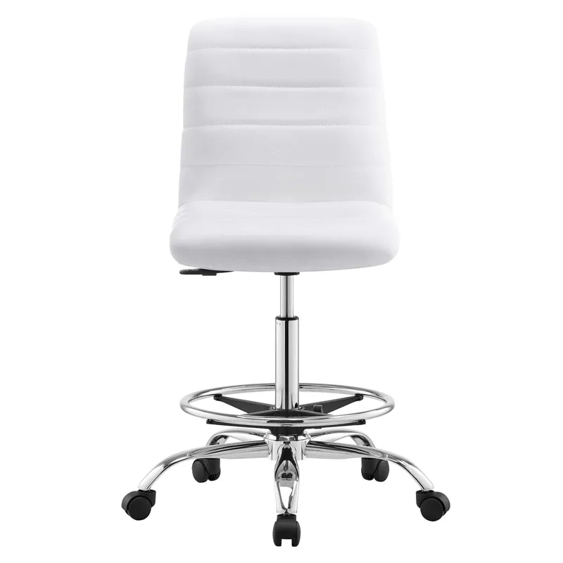 Ripple Armless Vegan Leather Drafting Chair