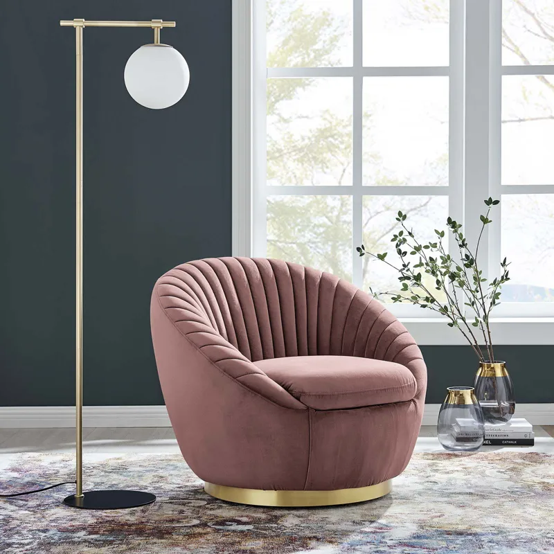 Whirr Tufted Performance Velvet Performance Velvet Swivel Chair