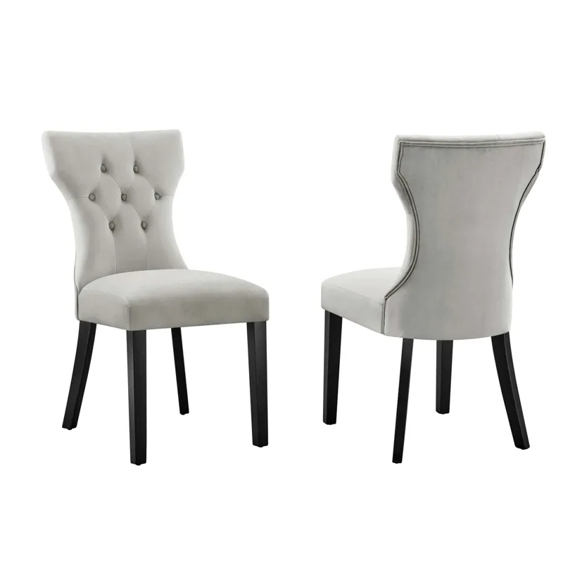 Silhouette Performance Velvet Dining Chairs - Set of 2