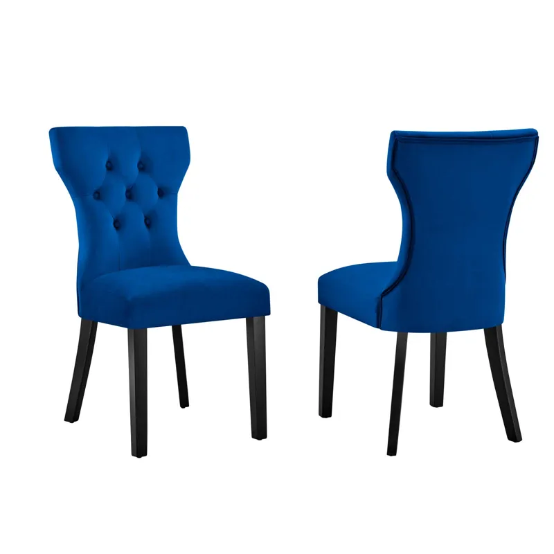 Silhouette Performance Velvet Dining Chairs - Set of 2