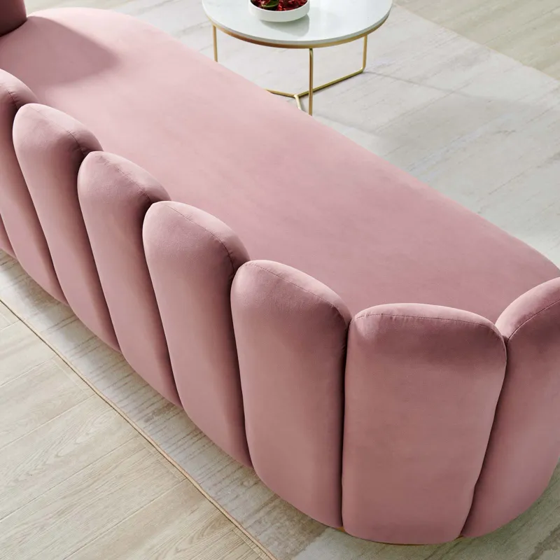 Victoria Channel Tufted Performance Velvet Sofa